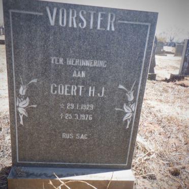 VORSTER Coert H.J. 1929-1976