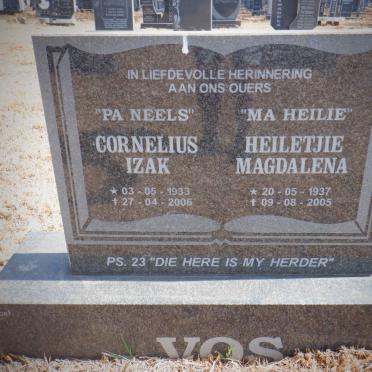 VOS Cornelius Izak 1933-2006 &amp; Heiletjie Magdalena 1937-2005