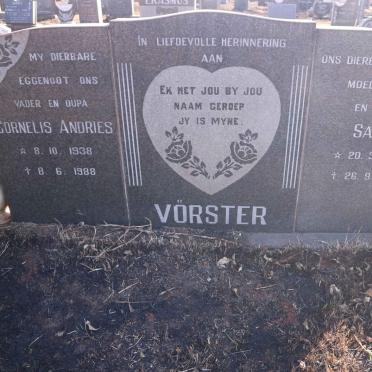 VORSTER Cornelis Andries 1938-1988 &amp; Sally 1928-1993
