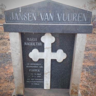 VUUREN Maria Magrietha, Janse van 1958-2001