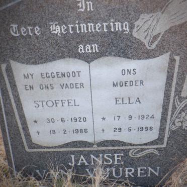 VUUREN Stoffel, Janse van 1920-1986 &amp; Ella 1924-1996