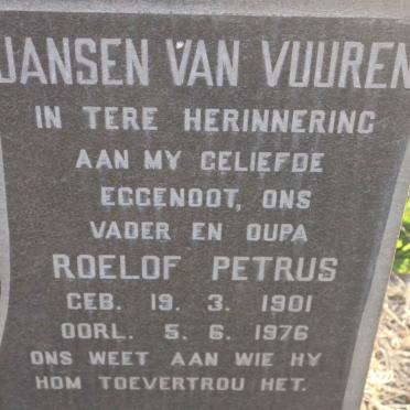 VUUREN Roelof Petrus, Jansen van 1901-1976
