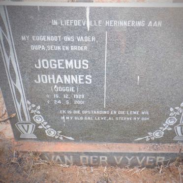 VYVER Jogemus Johannes, van der 1929-2001