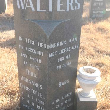 WALTERS Dirk Johannes Christoffel 1923-1977 &amp; Babs 1926-1996