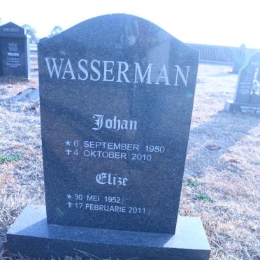 WASSERMAN Johan 1950-2010 &amp; Elize 1952-2011