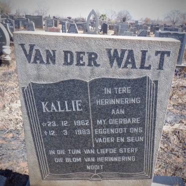 WALT Kallie, van der 1962-1983