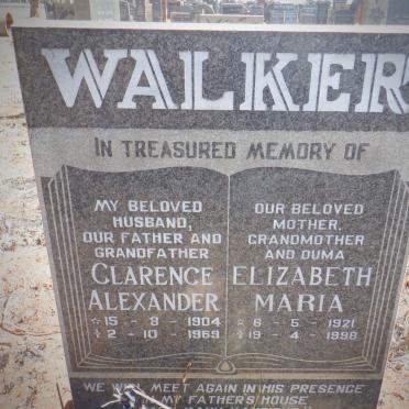 WALKER Clarence Alexander 1904-1969 &amp; Elizabeth Maria 1921-1998