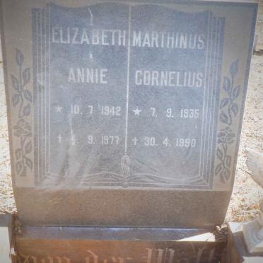 WALT Marthinus Cornelius, van der 1935-1990 &amp; Elizabeth Annie 1942-1977