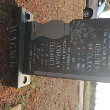 WAGNER Josephus Nicolaas 1927-1987 &amp; Johanna Elizabeth 1938-1991