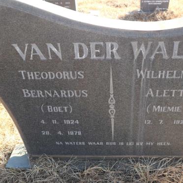 WALT Theodorus Bernardus, van der 1924-1979 &amp; Wilhelmina Aletta 1925-