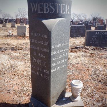 WEBSTER Poppie 1928-1975