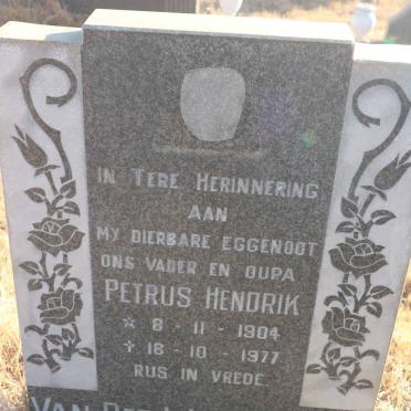 WESTHUIZEN Petrus Hendrik, van der 1904-1977