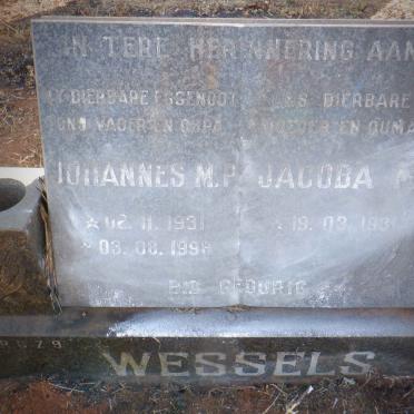 WESSELS Johannes M.P. 1931-1998 &amp; Jacoba M. 1931-
