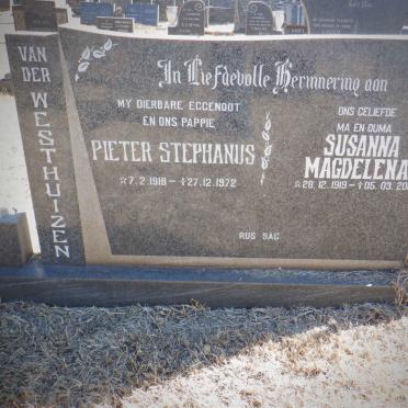 WESTHUIZEN Pieter Stephanus, van der 1918-1972 &amp; Susanna Magdelena 1919-2017