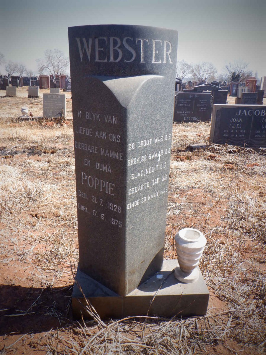 WEBSTER Poppie 1928-1975
