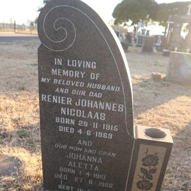 WEBB Renier Johannes Nicolaas 1915-1969 &amp; Johanna Aletta 1910-1980