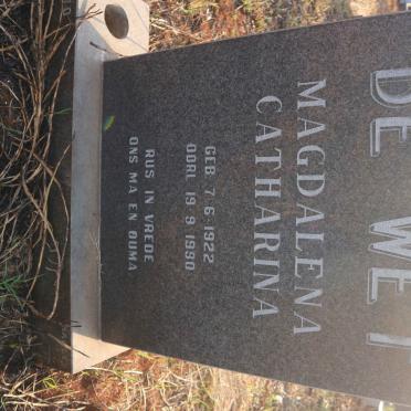 WET Magdalena Catharina, de 1922-1990