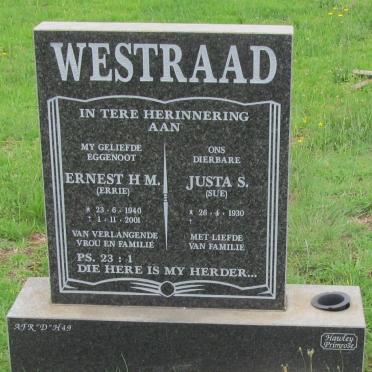 WESTRAAD Ernest H.M. 1940-2001 &amp; Justa S. 1930-