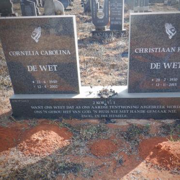WET Christiaan Rudolf, de 1930-2015 &amp; Cornelia Carolina 1940-2002
