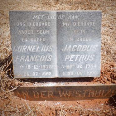 WESTHUIZEN Cornelius Francois, van der 1937-1995 :: VAN DER WESTHUIZEN Jacobus Petrus 1944-1998