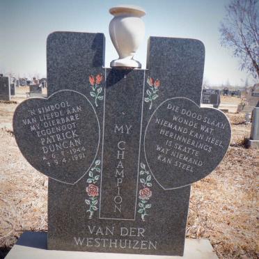 WESTHUIZEN Patrick Duncan, van der 1944-1991
