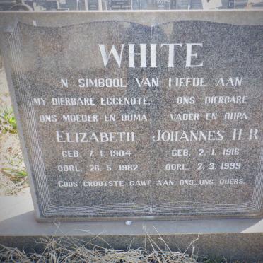 WHITE Johannes H.R. 1916-1999 &amp; Elizabeth 1904-1982