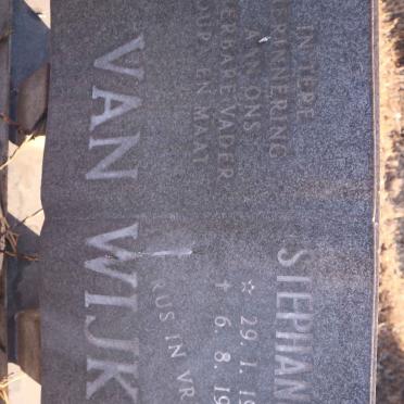 WIJK Stephanus J., van 1924-1985