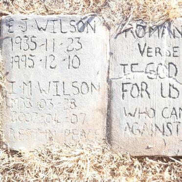 WILSON E.J. 1935-1995 &amp; I.M. 1933-2007