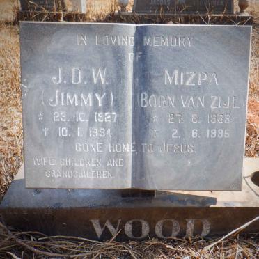 WOOD J.D.W. 1927-1994 &amp; Mizpa VAN ZIJL 1933-1995