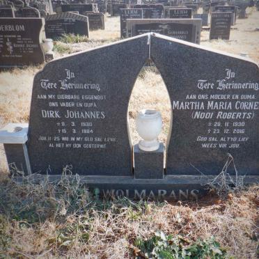 WOLMARANS Dirk Johannes 1930-1984 &amp; Martha Maria Cornelia ROBERTS 1930-2016