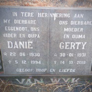 WYK Danie, van 1930-1994 &amp; Gerty 1931-2018