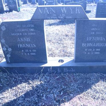 WYK Hendrik Bernardus, van 1916-1996 &amp; Annie Francis 1911-1988