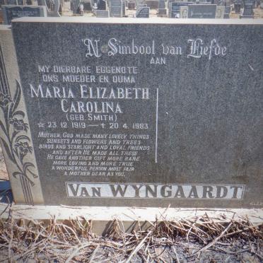 WYNGAARDT Maria Elizabeth Carolina, van nee SMITH 1919-1983