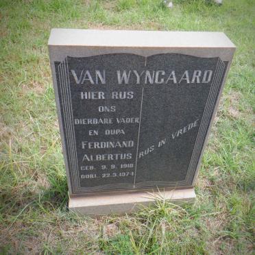 WYNGAARD Ferdinand Albertus, van 1918-1974
