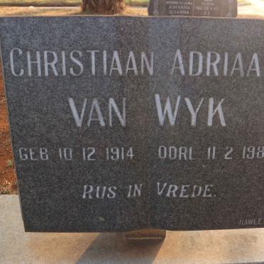 WYK Christiaan Adriaan, van 1914-1989