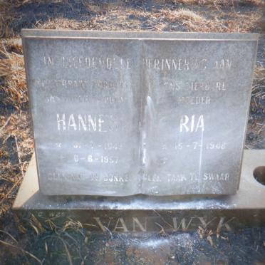 WYK Hannes, van 1946-1997 &amp; Ria 1946-
