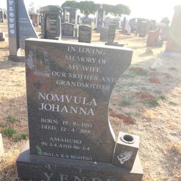 YENDE Nomvula Johanna 1953-2001