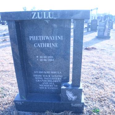 ZULU Phethwayini Cathrine 1921-2003
