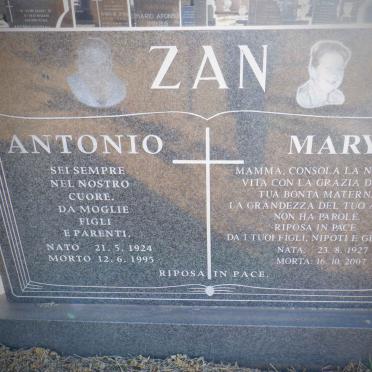 ZAN Antonio 1924-1995 &amp; Mary 1927-2007
