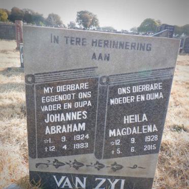 ZYL Johannes Abraham, van 1924-1983 &amp; Heila Magdalena 1928-2015
