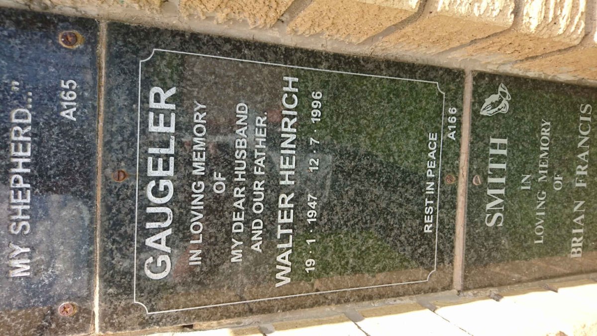 GAUGELER Walter Heinrich 1947-1996