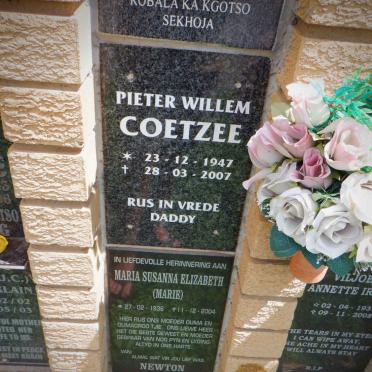 COETZEE Pieter Willem 1947-2007 :: NEWTON Maria Susanna Elizabeth 1936-2004 