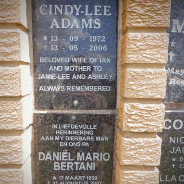 ADAMS Cindy Lee 1972-2006 :: BERTANI Daniel Mario 1959-2007 