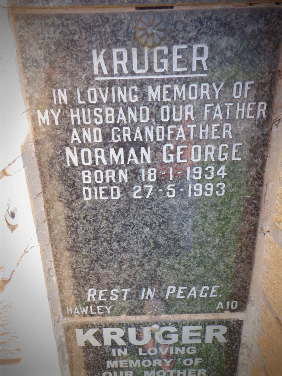 KRUGER Norman George 1934-1993 