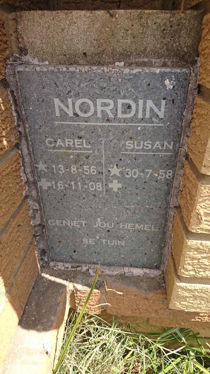 NORDIN Carel 1956-2008 &amp; Susan 1958- 