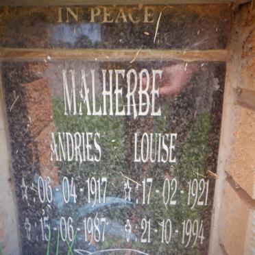 MALHERBE Andries 1917-1987 &amp; Louise 1921-1994 