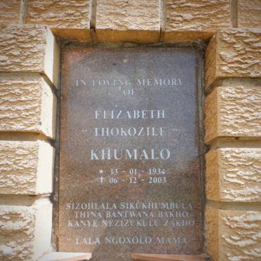 KHUMALO Elizabeth Thokozile 1934-2003 