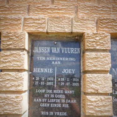 VUUREN Hennie, Jansen van 1932-2003 &amp; Joey 1934-2005 