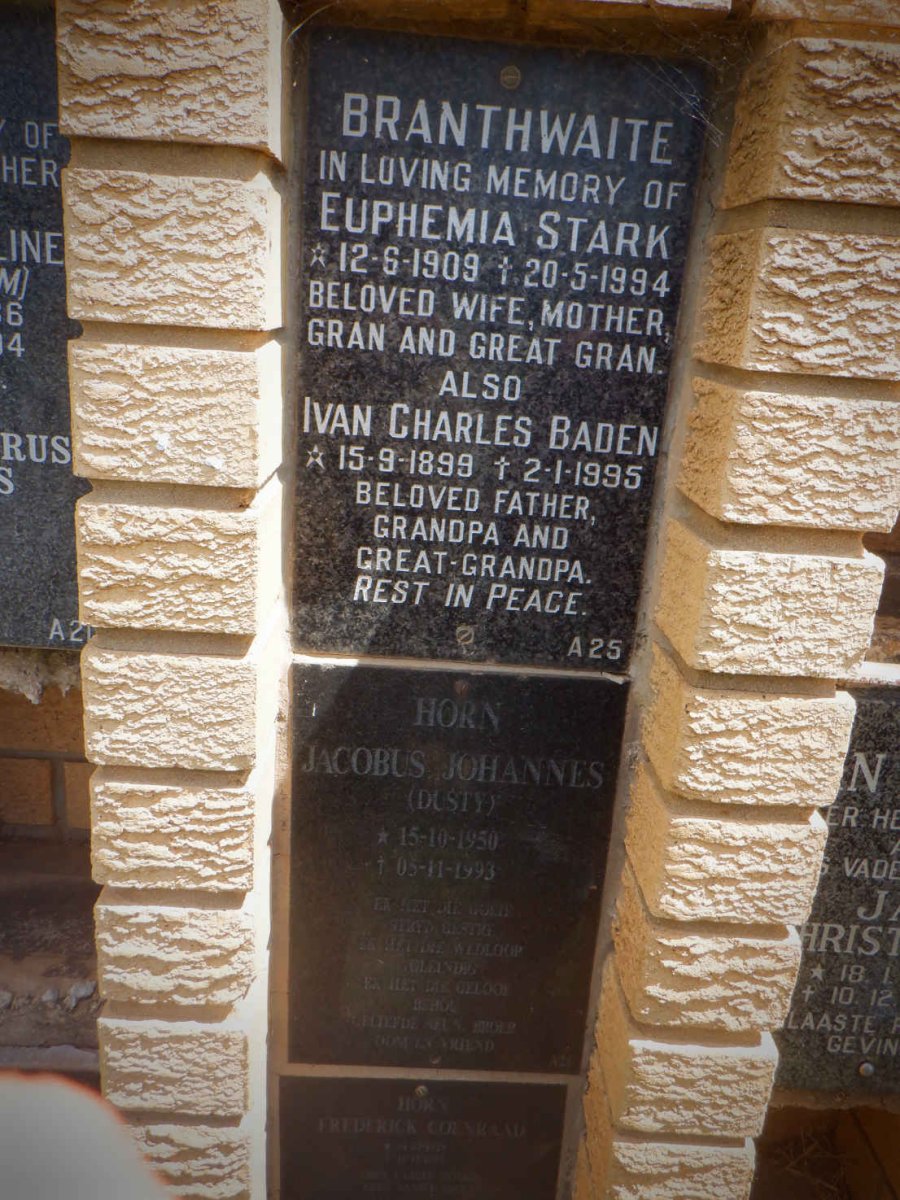 BRANTHWAITE Ivan Charles Baden 1899-1995 &amp; Euphemia Stark 1909-1994