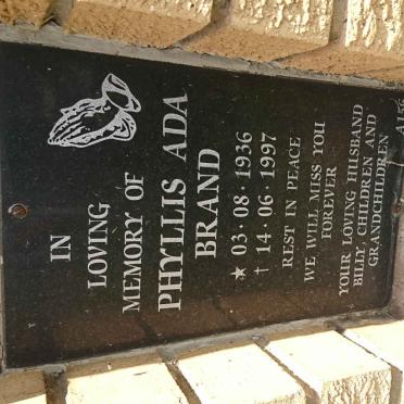BRAND Phyllis Ada 1936-1997